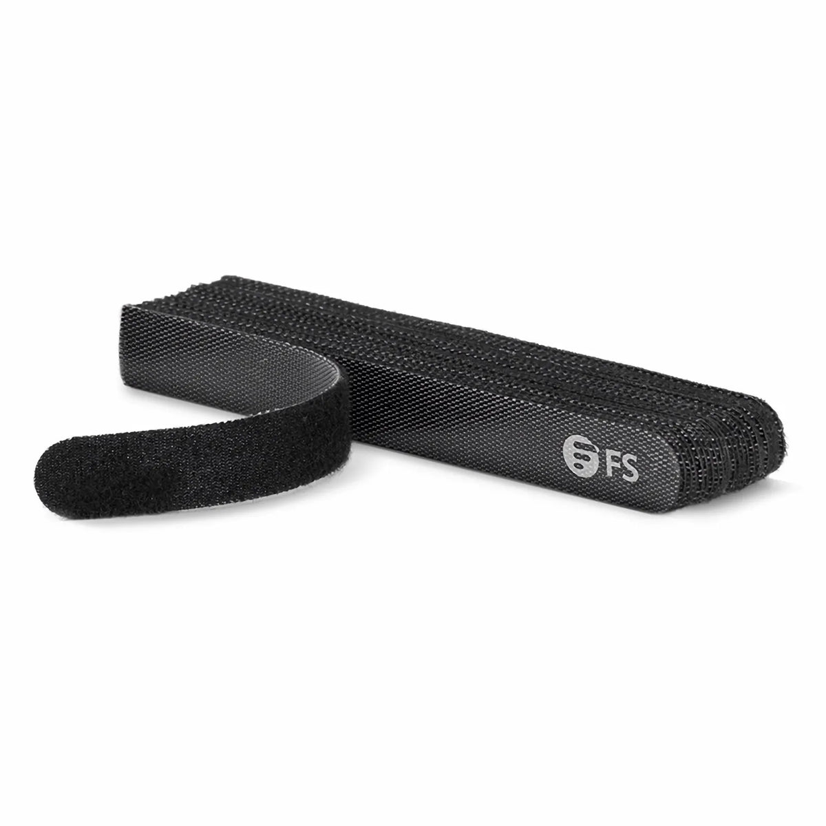 SFPS 25pcs/Bag 5.12in.L x 0.59in.W Hook and Loop Cable Ties, Pre-Cut Design, Self-bundling, Black