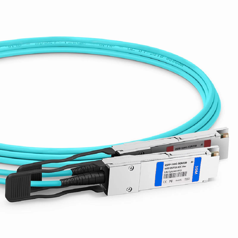 SFPS 10m (33ft) Cisco Compatible 100G QSFP28 4 x 25G NRZ to 2 x 50G QSFP28 2 x 25G NRZ Active Optical Breakout Cable