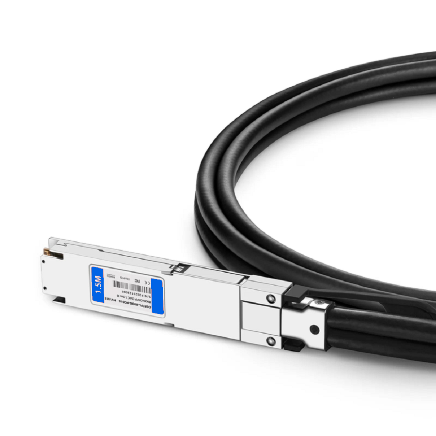 SFPS 1.5m (5ft) NVIDIA/Mellanox MCP4Y10-N01A-FLT Compatible 800G OSFP 8 x 100G PAM4 Flat Top InfiniBand Passive Direct Attach Copper Twinax Cable for DGX H100/Cedar-7
