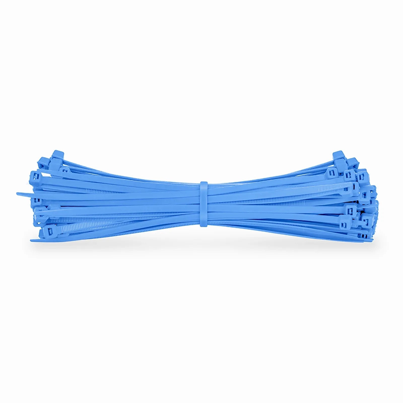 SFPS 100Pcs/Pack 8in.L x 0.18in.W Self-Locking Nylon Cable Ties, Blue