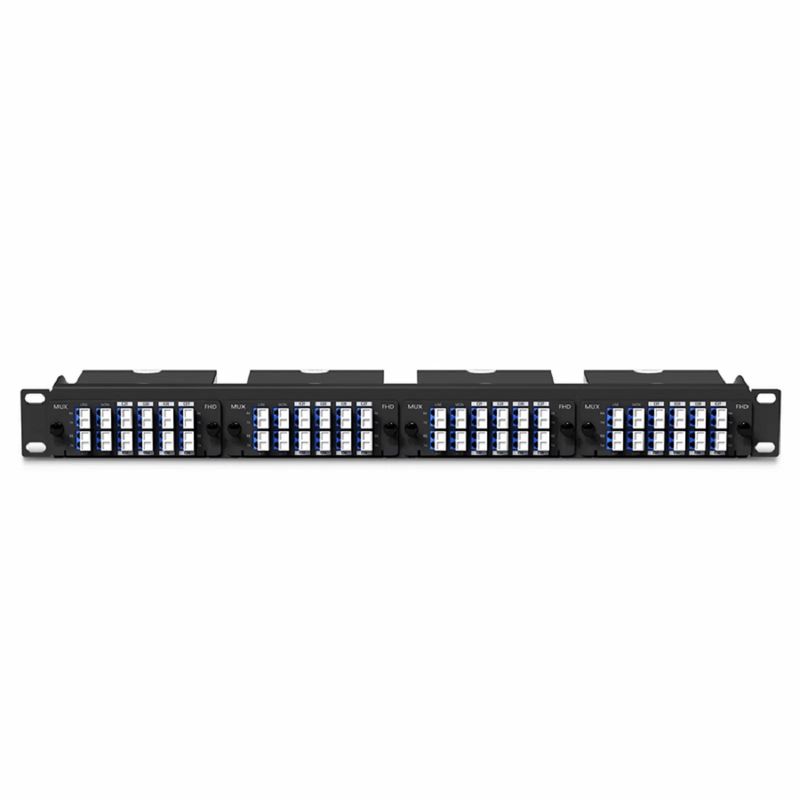 SFPS 4 Channels LAN-WDM Mux Demux, 1295.56-1309.14nm, with Monitor Port, 1.5dB Typical IL, LC/UPC, Dual Fiber, High Density, FHDA Plug-in Module