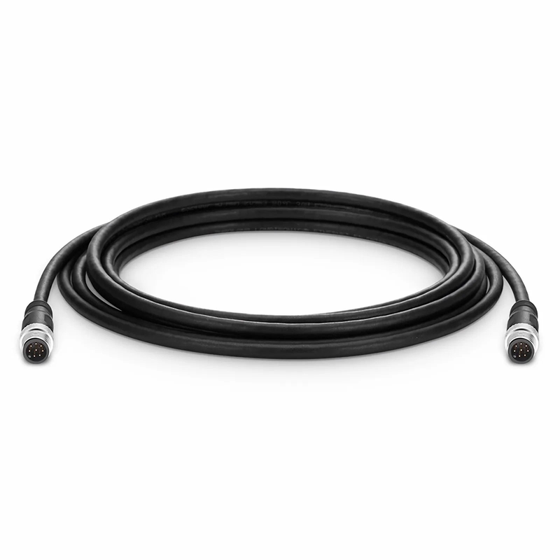 SFPS 10ft (3m) Industrial M12A/8M to M12A/8M Cordsets CAT5e SF/UTP PVC Ethernet Network Patch Cable, Black