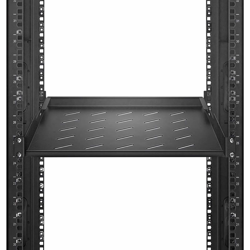 SFPS 1U 19'' Vented Cantilever Fixed Shelf, SPCC, 21"(550mm) Deep, 132lbs (60kg) Capacity
