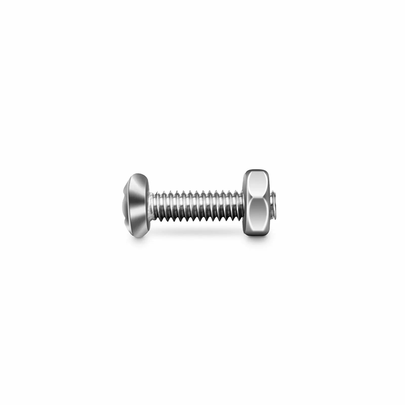 SFPS M2A8mm Model Screw and Nut, Nickel-plated, Silver, 50pcs/Pack