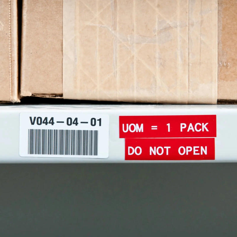 SFPS 0.75in.W x 252in.L Panel/Surface Labels with Ribbon for M210 and M211 Printers, Continuous Label/Cartridge, White on Red