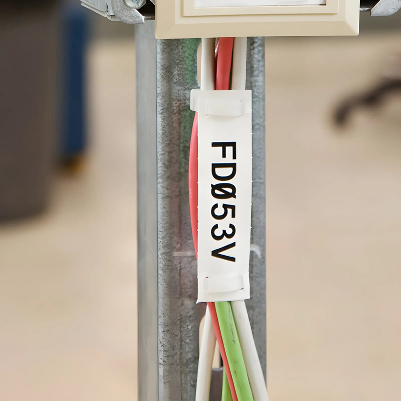 SFPS 3 in.H x 0.758 in.W Cable Tie Labels for M611 Printers, White, 100 Labels/Roll