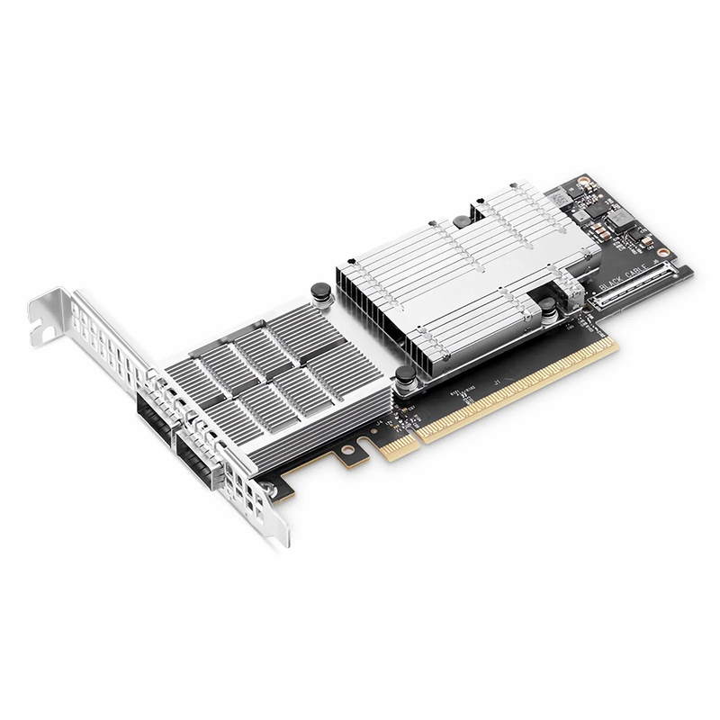 SFPS NVIDIA Mellanox MCX755106AS-HEAT ConnectXA®-7 InfiniBand & Ethernet Adapter Card 200GbE/NDR200, Dual-Port QSFP112, PCIe 5.0 x16, with x16 PCIe Extension Option, Secure Boot, Tall&Short Bracket