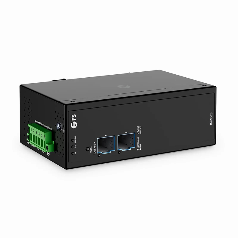 SFPS Industrial Managed 2x 100M/1G/2.5G/10GBase-X SFP+ 10Gigabit Fiber Media Converter