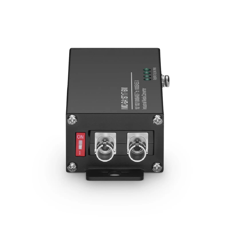 SFPS Mini Industrial Unmanaged 1x 10/100/1000Base-T RJ45 to 1x 1000Base-X Single Mode ST 1310nm 20km Gigabit Ethernet Media Converter, American Plug Standard