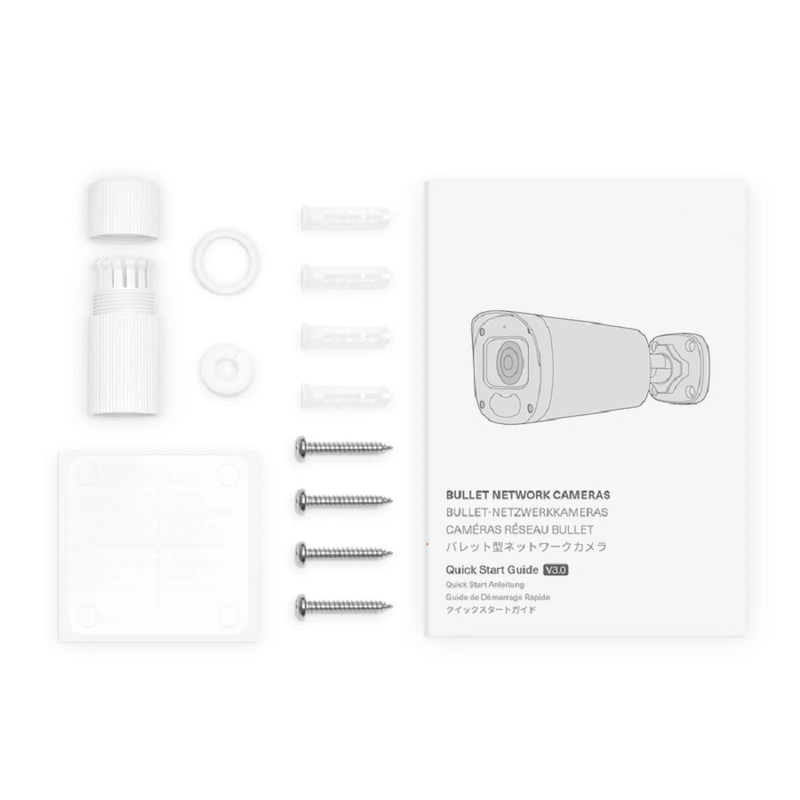 SFPS IPC104-5M-B, Super HD 5MP Bullet Network Camera with Built-in Mic, 164ft Night Vision, IP67 Weatherproof, Smart Behavior Detection, PoE Network Camera with Varifocal 2.8-12mm Lens