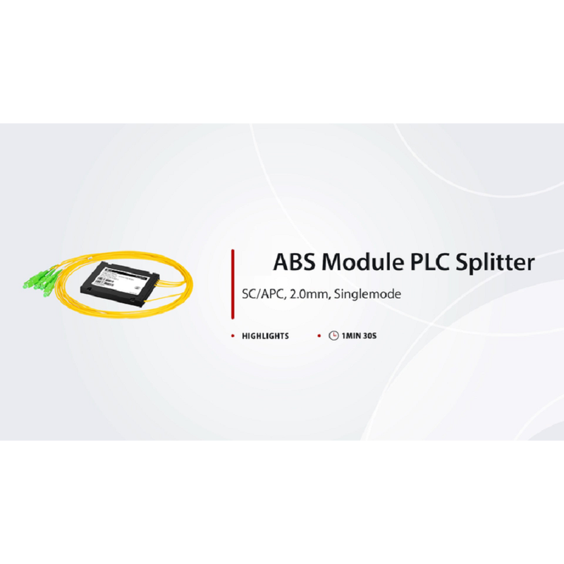 SFPS 1 x 2 PLC Fiber Splitter, Splice/Pigtailed ABS Module, 2.0mm, SC/APC, Singlemode