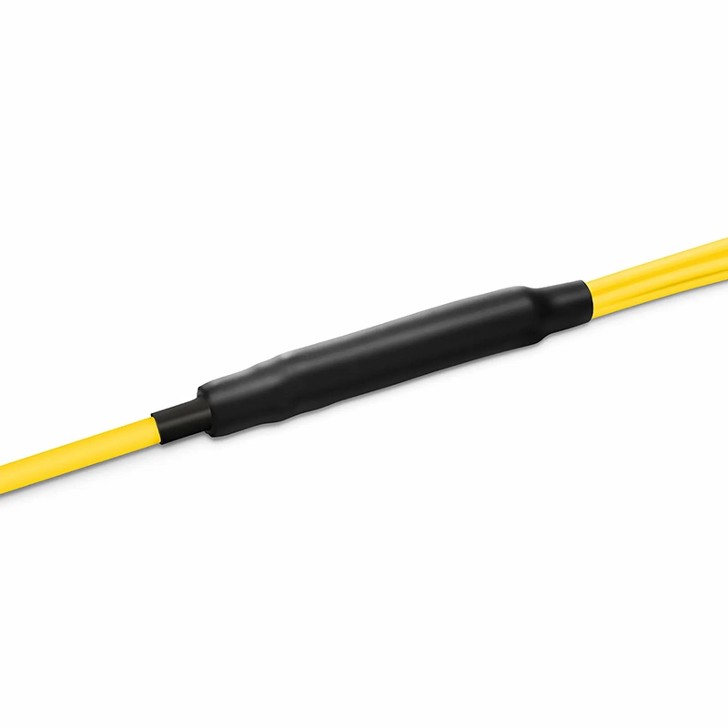 SFPS 30m (98ft) MTP® Hybrid Trunk Cable, MTP®-8 APC (Female) to 4 LC UPC Duplex Uniboot, 8 Fibers, Single Mode (OS2), Plenum (OFNP), 0.35dB Max, Type B, Double Jacket, Yellow