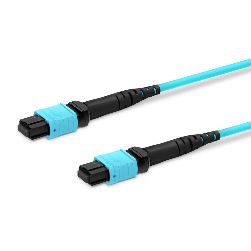 SFPS 5m (16ft) MTP® Jumper, MTP®-12 UPC (Female) to MTP®-12 UPC (Female), 12 Fibers, Multimode (OM3), Plenum (OFNP), 0.35dB Max, Type B, Aqua