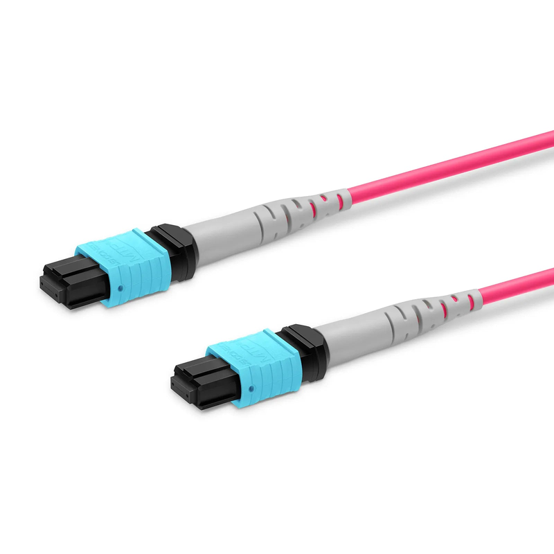 SFPS 1m (3ft) MTP® Jumper, MTP®-8 UPC (Female) to MTP®-8 UPC (Female), 8 Fibers, Multimode (OM4), Plenum (OFNP), 0.35dB Max, Type B, Magenta