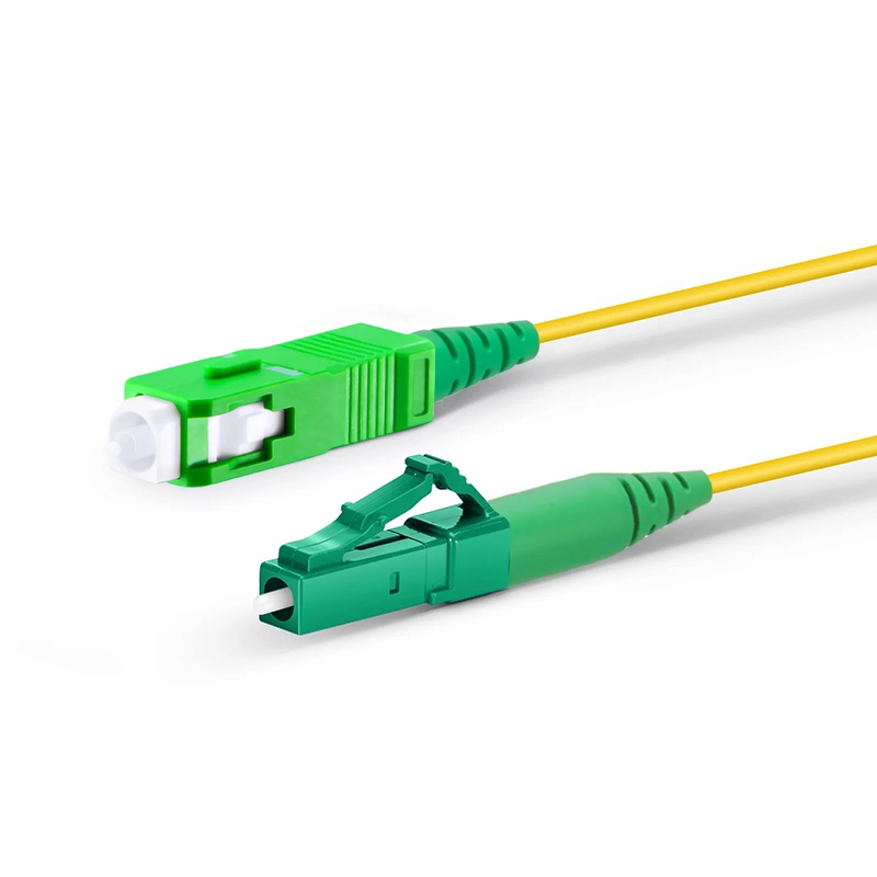 SFPS 2m (7ft) Fiber Patch Cable, 1 Fiber, LC APC Simplex to SC APC Simplex, Single Mode (OS2), Riser (OFNR), 1.2mm, Tight-Buffered, Yellow