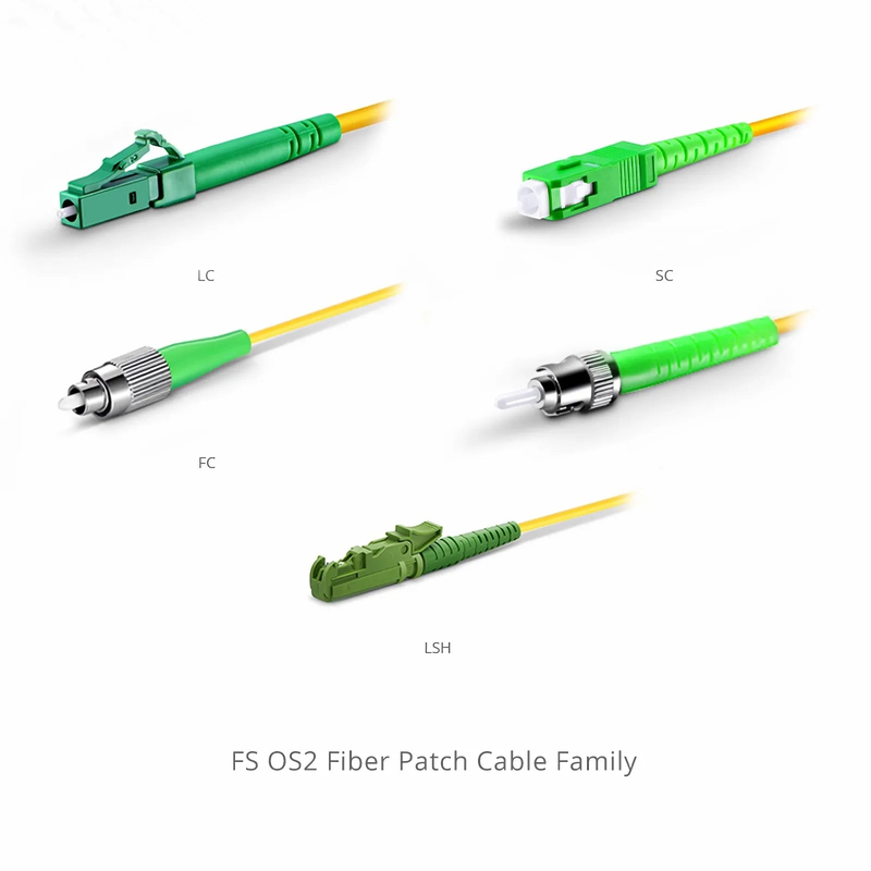 SFPS 1m (3ft) Fiber Patch Cable, 1 Fiber, LC APC Simplex to SC APC Simplex, Single Mode (OS2), Riser (OFNR), 2.0mm, Tight-Buffered, Yellow