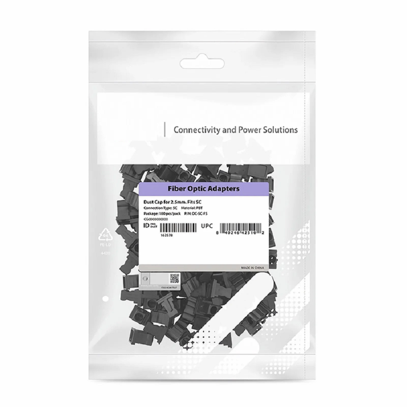 SFPS SC Mating Sleeve Adapter Dust Caps, Black Color (100pcs/pack)