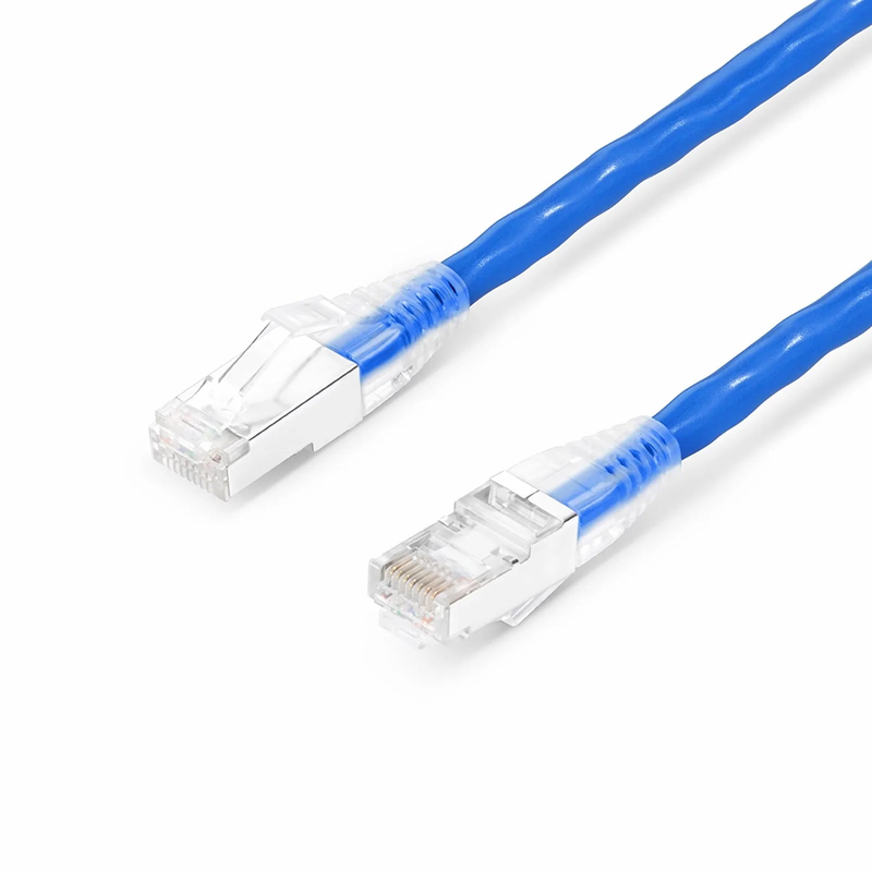 SFPS 1ft (0.3m) Cat6a 26AWG Snagless Shielded (S/FTP) PVC CM Ethernet Network Patch Cable, Blue