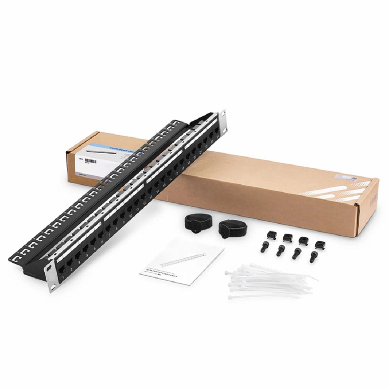 SFPS Cat5e Coupler Patch Panel, 24-Port, 1RU, Cable Management Bar Included