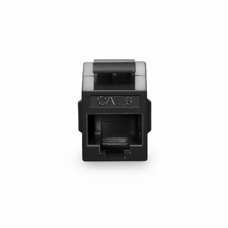 SFPS Cat6 Keystone RJ45 Coupler, Unshielded, Female to Female Insert Inline Coupler - Black (12pcs/Pack)