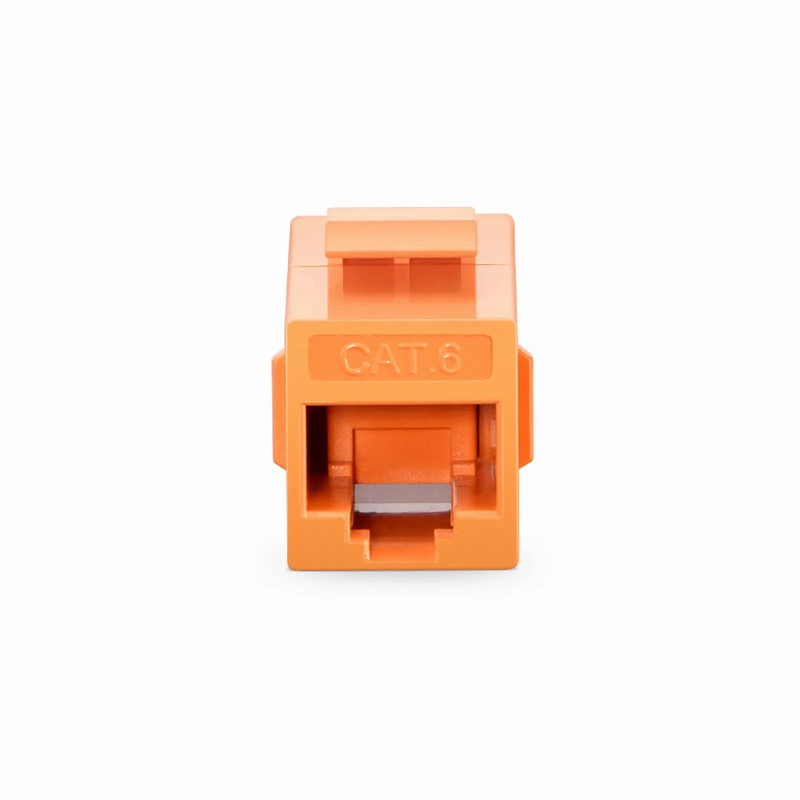 SFPS Cat6 Keystone RJ45 Coupler, Unshielded, Female to Female Insert Inline Coupler - Orange (12pcs/pack)