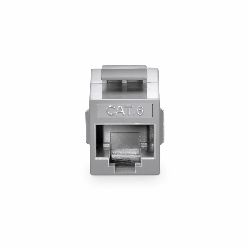 SFPS Cat6 Keystone RJ45 Coupler, Unshielded, Female to Female Insert Inline Coupler - Gray (12pcs/Pack)