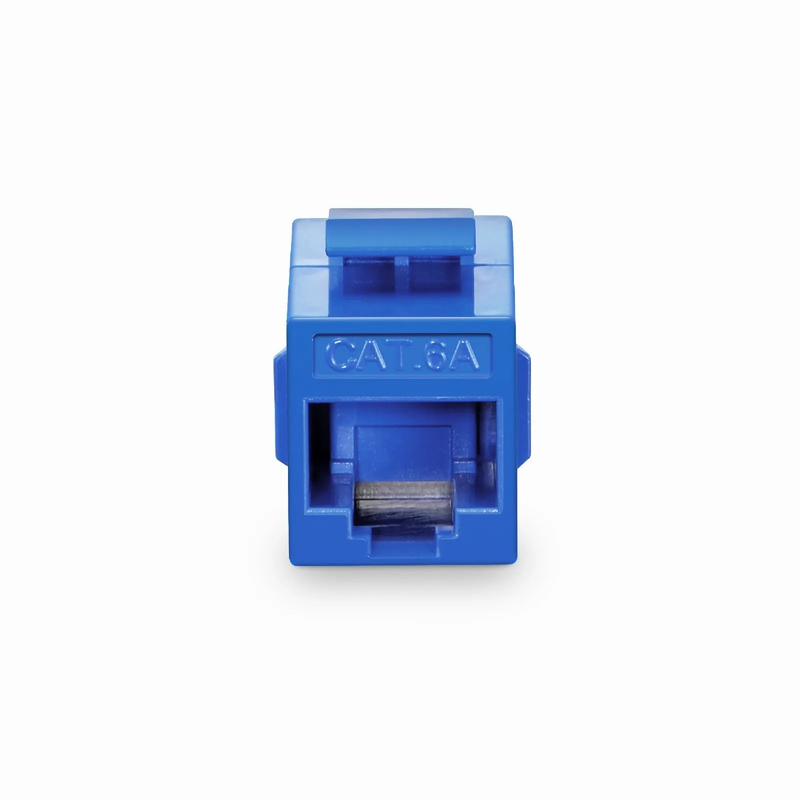 SFPS Cat6a Keystone RJ45 Coupler, Unshielded, Female to Female Insert Inline Coupler - Blue (12pcs/Pack)