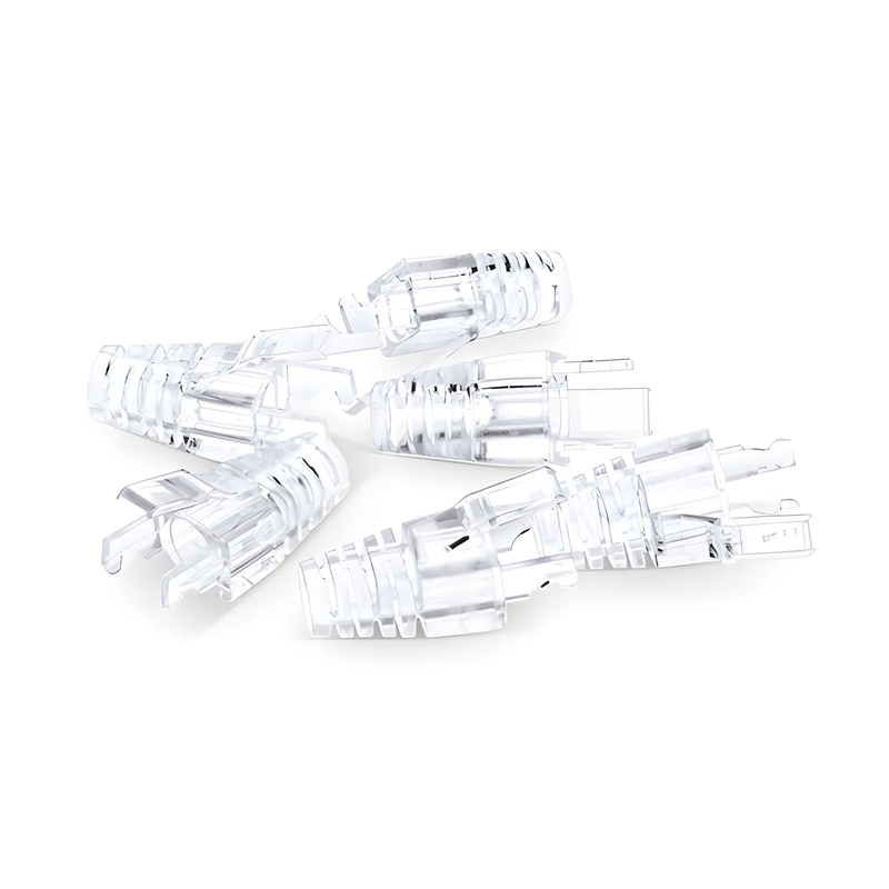 SFPS Cat5e RJ45 Strain Relief Boots, 5.8mm OD for Cat5e UTP 24AWG, F/UTP 26AWG Ethernet Network Cable, Transparent, 50PCS/Pack
