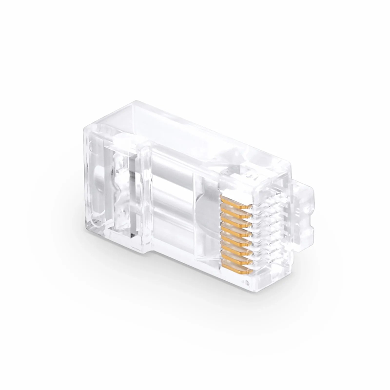 SFPS Cat6 RJ45 Pass Through Modular Plugs, Unshielded Network Connectors for 24AWG Twisted Pair Solid or Stranded Cable (50/Pack)