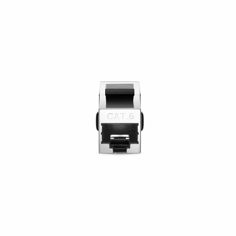 SFPS Cat6 Keystone RJ45 Coupler, Shielded, Silver, 12-Pack