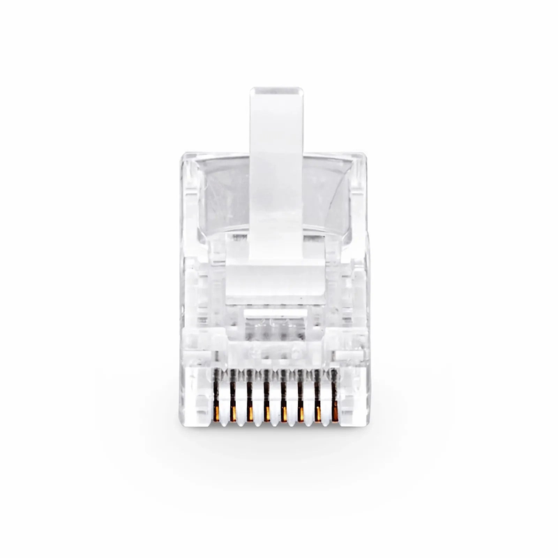 SFPS Cat5e RJ45 Pass Through Modular Plugs, Unshielded Network Connectors for 24AWG Twisted Pair Solid or Stranded Cable (50/Pack)