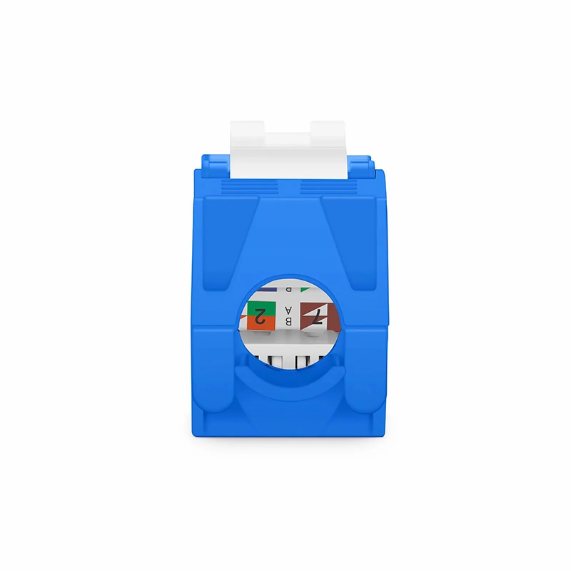 SFPS Cat6a RJ45 (8P8C) Unshielded Toolless Keystone Jack Module, Blue (10 pcs/Pack)