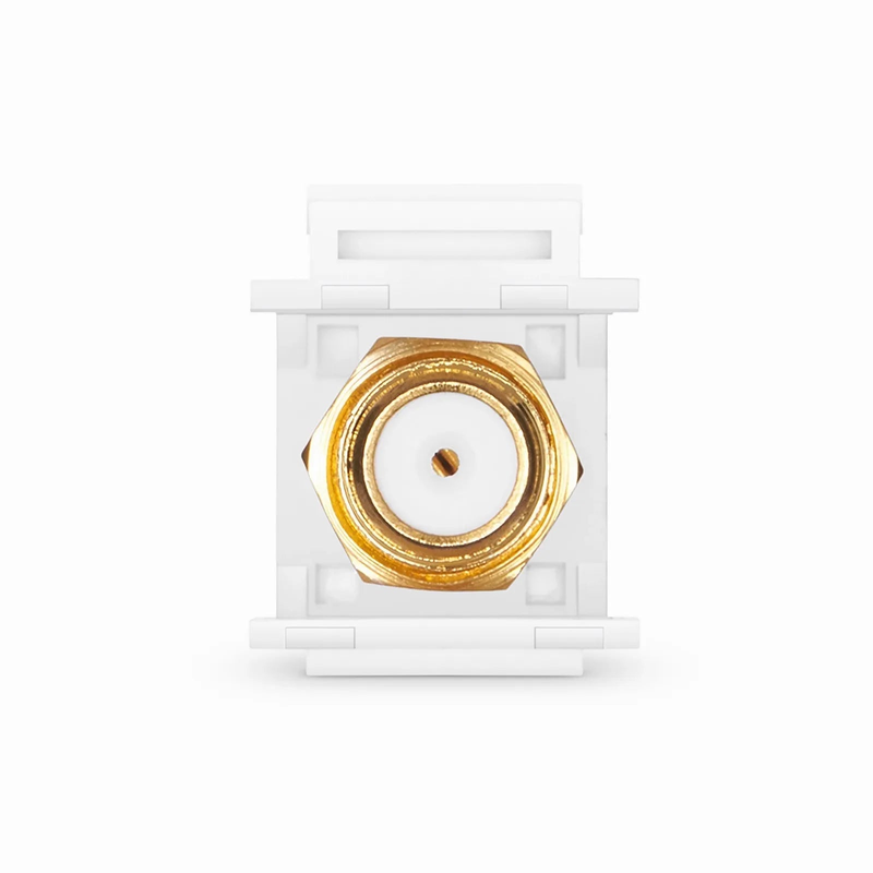 SFPS Feedthrough SyncEase F-Connector, Gold-Plated, White Housing