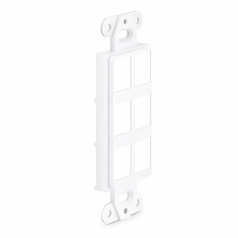 SFPS Faceplate Frame Keystone Insert, 6 Ports, White, 4.09'' x 1.40''