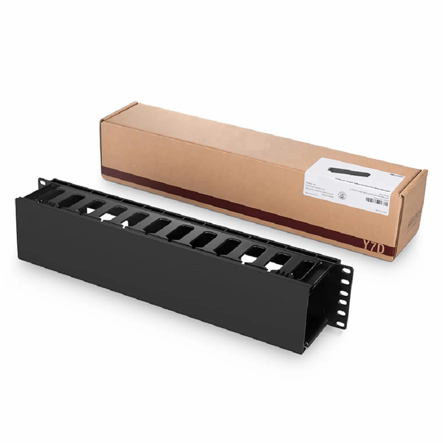 SFPS Horizontal Single Sided Manager, 2RU, Finger Duct with Cover, 3.43 in. Depth