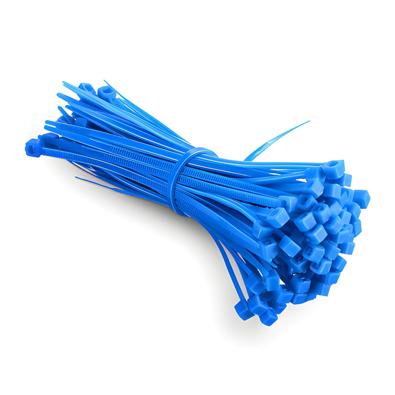 SFPS 100-Pack 4in.L x 0.1in.W Self-Locking Nylon Cable Ties, Blue