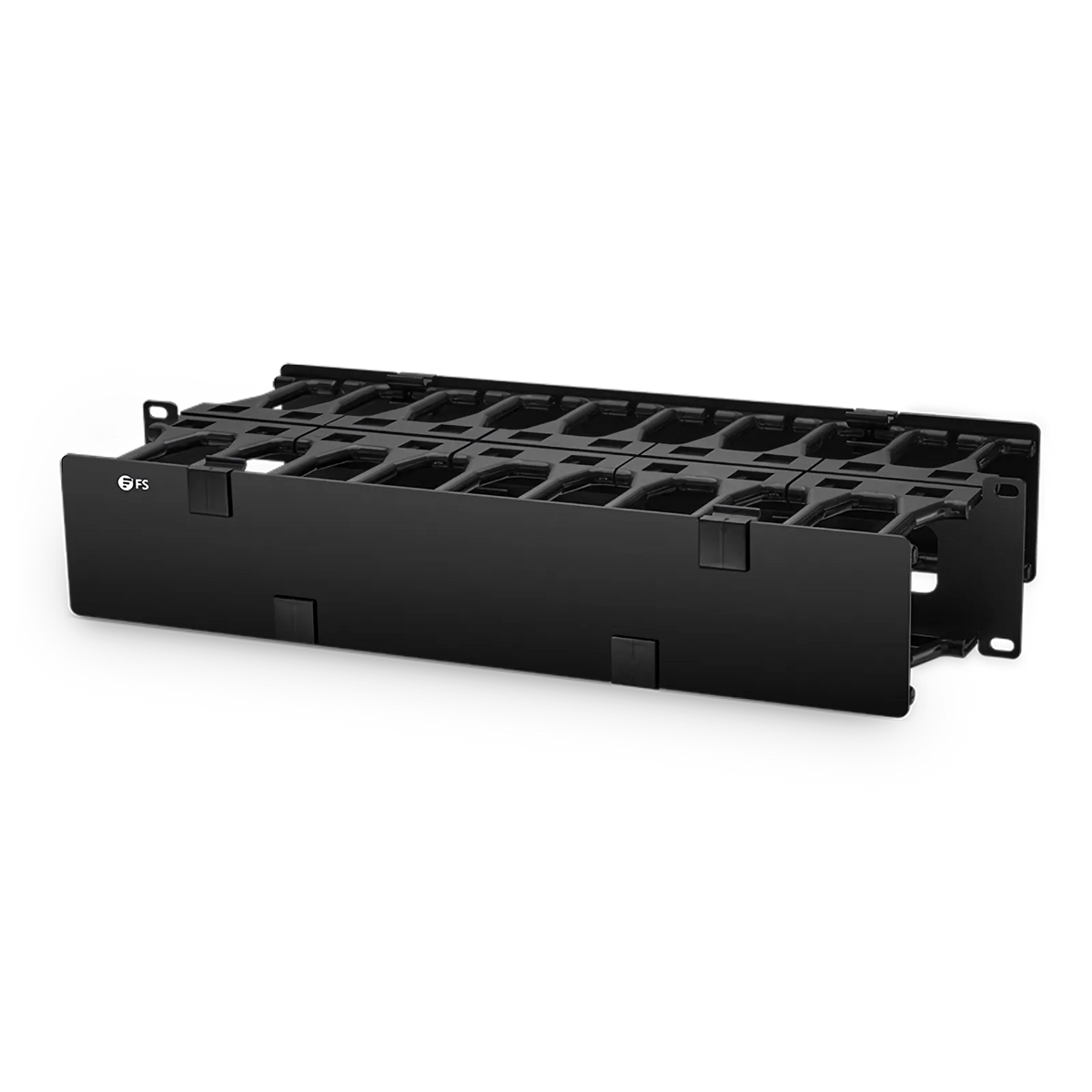 SFPS Horizontal Dual Sided Steel Manager, 2RU, Finger Duct with Cover, 9.1 in. Depth