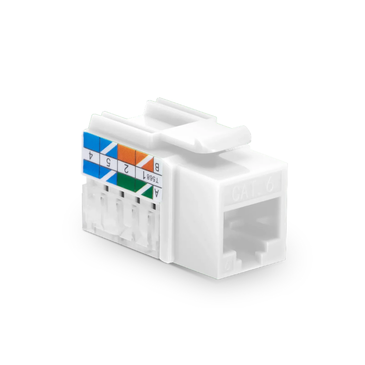 SFPS Cat6 RJ45 (8P8C) Unshielded Punch Down Keystone Jack Module, White, 12Pcs/Pack