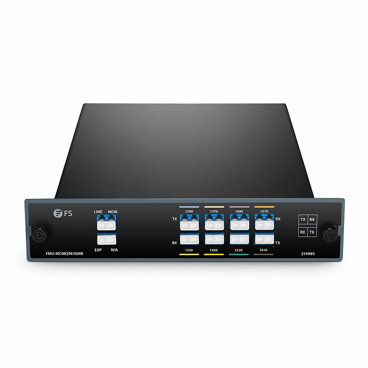 SFPS 8 Channels CWDM Mux Demux, 1290-1610nm, with Monitor and Expansion Port, 4.5dB Typical IL, LC/UPC, Single Fiber, Side B, FMU Plug-in Module