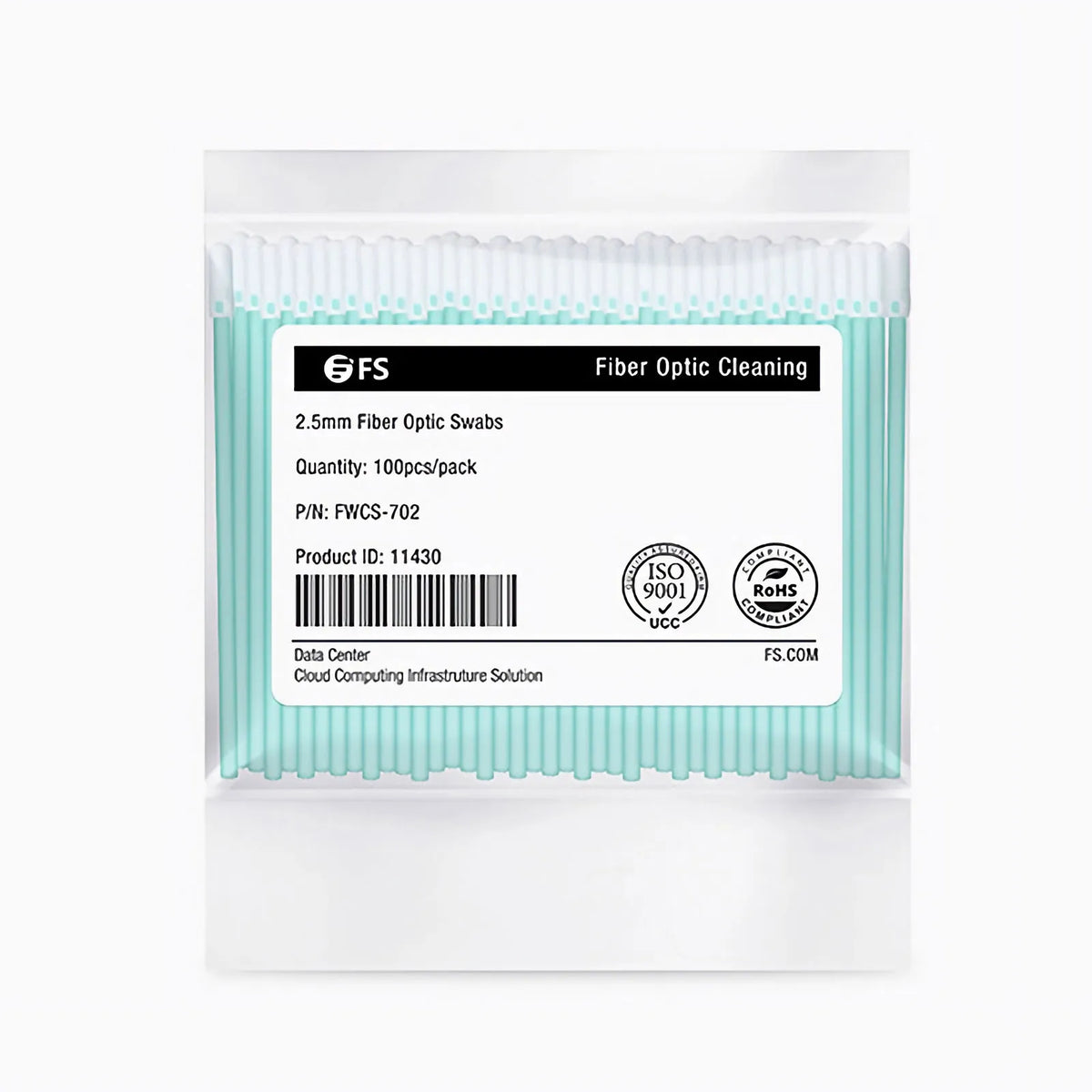 SFPS 2.5mm Fiber Optic Lint-free Foam Clean Swabs (100pcs/Pack)