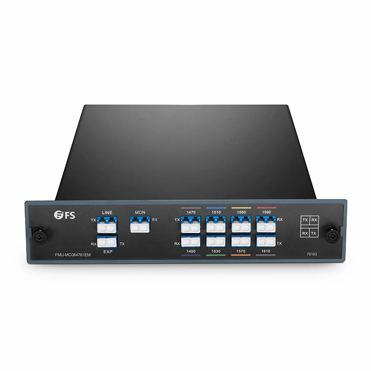 SFPS 8 Channels CWDM Mux Demux, 1470-1610nm, with Monitor and Expansion Port, 2.0dB Typical IL, LC/UPC, Dual Fiber, FMU Plug-in Module