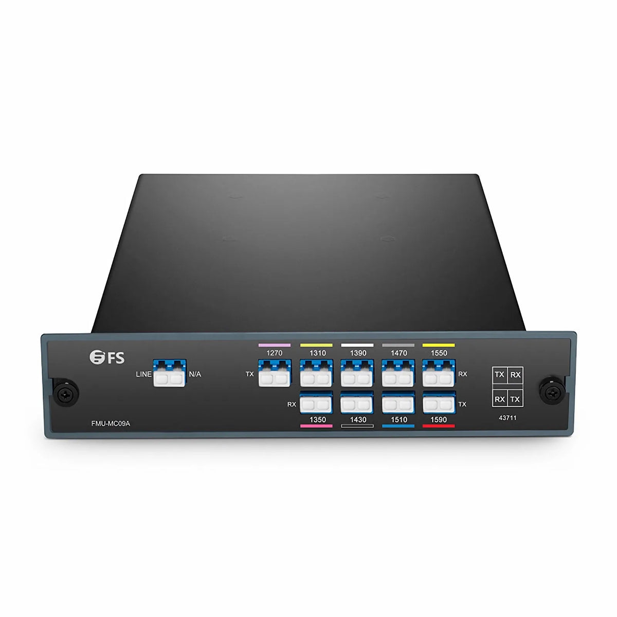 SFPS 9 Channels CWDM Mux Demux, 1270-1590nm, 2.4dB Typical IL, LC/UPC, Single Fiber, Side-A, FMU Plug-in Module