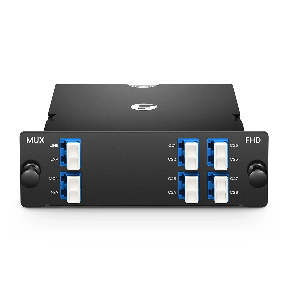 SFPS 8 Channels DWDM Mux or Demux, 100GHz C21-C28, with Monitor and Expansion Port, 2.75dB Typical IL, LC/UPC, Single Fiber, High Density, FHDA Plug-in Module