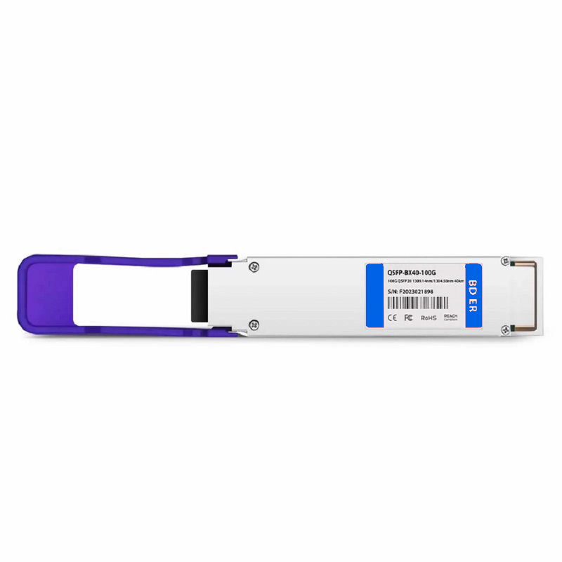 SFPS Cisco Compatible 100GBASE-BX40-D QSFP28 BiDi 4 x 25G NRZ 1309.14nm-TX/1304.58nm-RX 40km DOM Simplex LC/UPC SMF Optical Transceiver Module