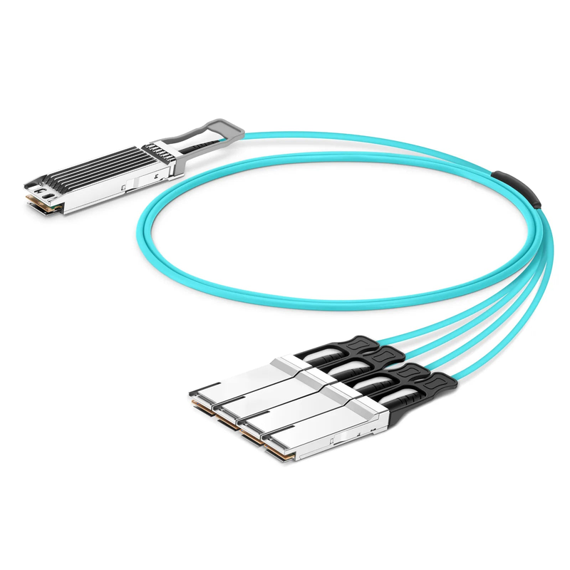 SFPS 3m (10ft) Arista Networks Compatible 400G OSFP 8 x 50G PAM4 Finned Top to 4 x 100G QSFP28 4 x 25G NRZ Active Optical Breakout Cable