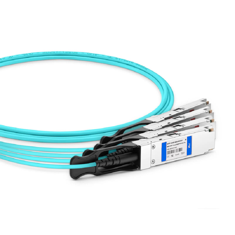 SFPS 10m (33ft) Arista Networks Compatible 400G OSFP 8 x 50G PAM4 Finned Top to 4 x 100G QSFP28 4 x 25G NRZ Active Optical Breakout Cable