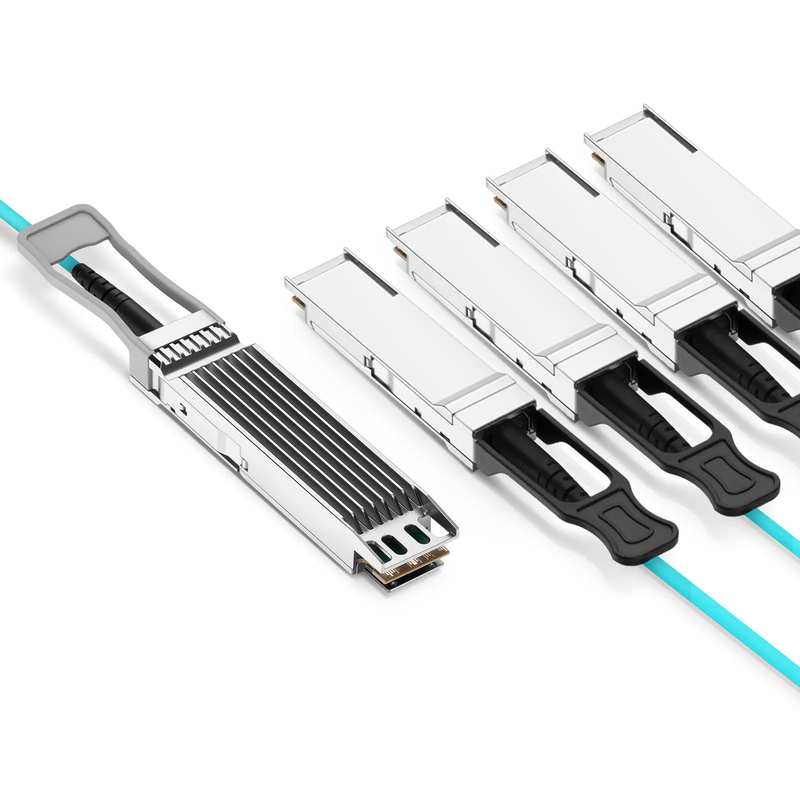 SFPS 7m (23ft) Arista Networks Compatible 400G OSFP 8 x 50G PAM4 Finned Top to 4 x 100G QSFP28 4 x 25G NRZ Active Optical Breakout Cable