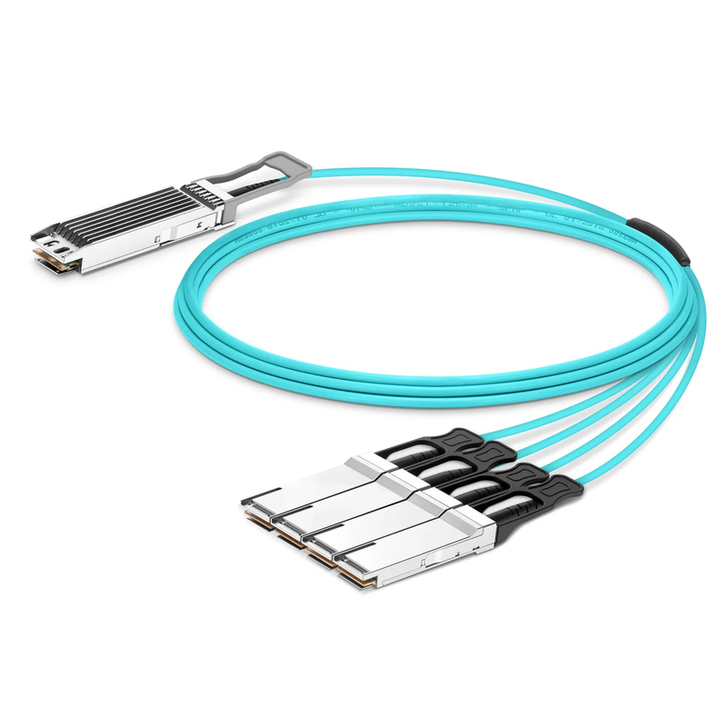 SFPS 20m (66ft) Arista Networks Compatible 400G OSFP 8 x 50G PAM4 Finned Top to 4 x 100G QSFP28 4 x 25G NRZ Active Optical Breakout Cable