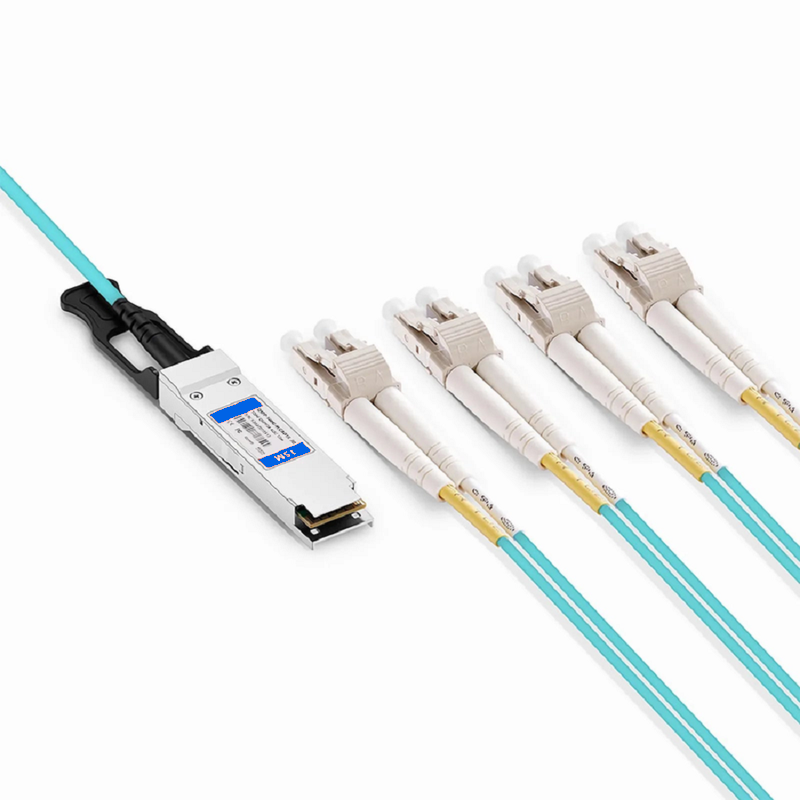 SFPS 15m (49ft) Juniper Networks Compatible 100G QSFP28 4 x 25G NRZ to 4 Duplex LC 25G NRZ Active Optical Breakout Cable