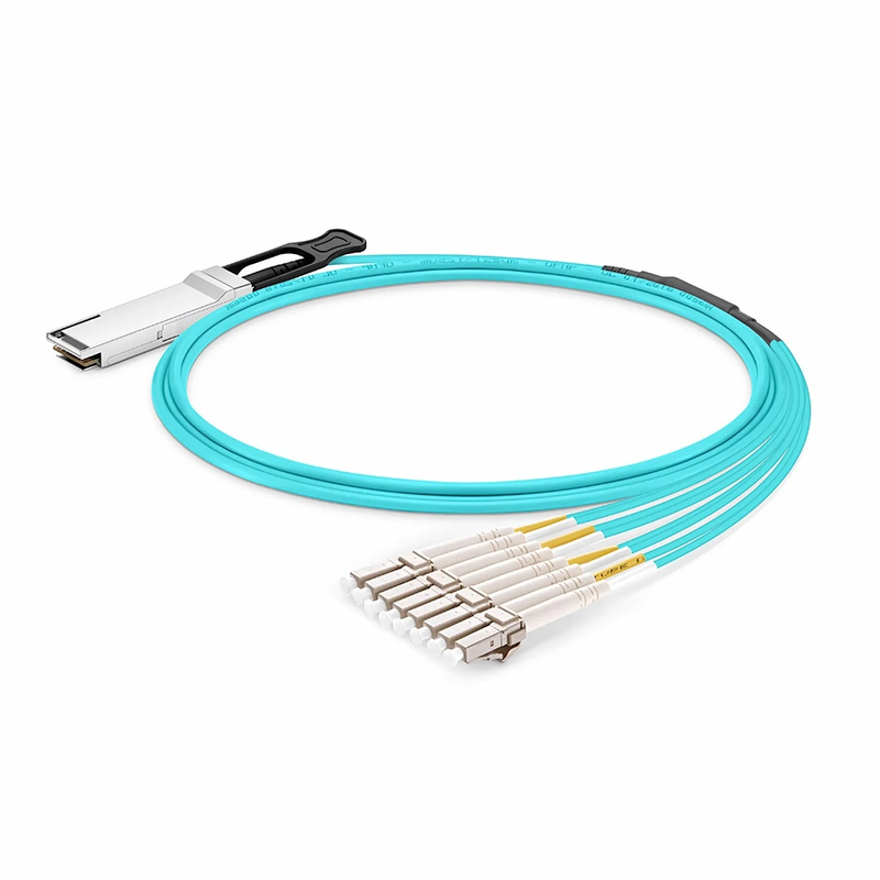 SFPS 15m (49ft) HW Compatible 100G QSFP28 4 x 25G NRZ to 4 Duplex LC 25G NRZ Active Optical Breakout Cable